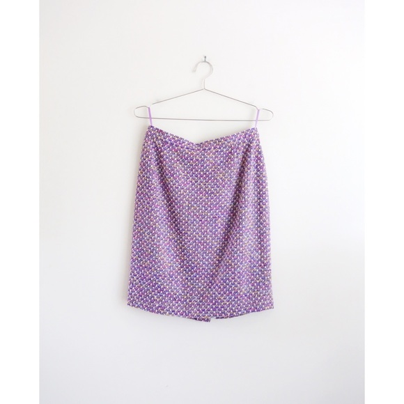 Escada Lavender Boucle Skirt Suit sz DE 40 US 8 10 - Picture 4 of 6